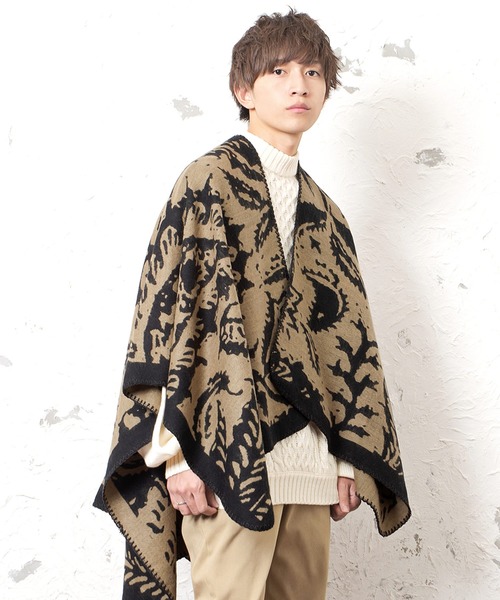 MinoriTY（マイノリティ）の「トライバルポンチョ（その他アウター・メンズ・ブラウン/ベージュ・FREE）」の2枚目の写真