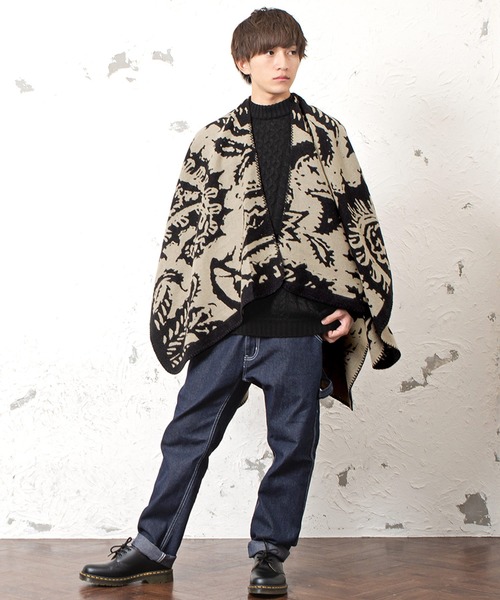 MinoriTY（マイノリティ）の「トライバルポンチョ（その他アウター・メンズ・ブラウン/ベージュ・FREE）」の3枚目の写真