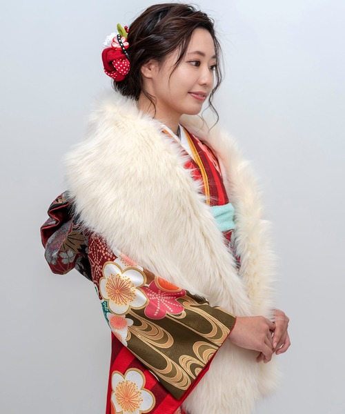 成人式 ロングファー KYOETSU（キョウエツ）の「成人式ロングファーショール（和装