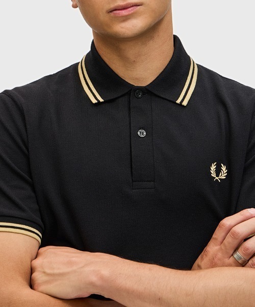 FRED PERRY ポロシャツ M12 イングランド製 ブラック 40サイズ The Fred Perry Shirt - M12／イングランド製フレッドペリー