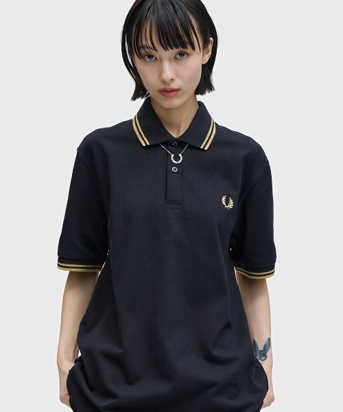 フレッドペリー M12N ブラックポロシャツ 36 The Fred Perry Shirt - M1212(36 157：BLACK / CHAMPAGNE): | FRED