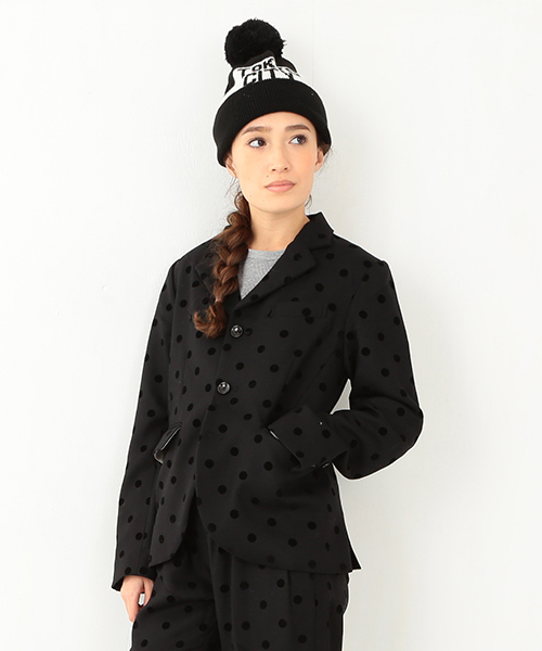 BEAMS BOY（ビームスボーイ）の「BEAMS BOY / フロッキー ドット 3ボタン ジャケット（テーラードジャケット・レディース・ブラック/ネイビー・ONE SIZE）」の2枚目の写真