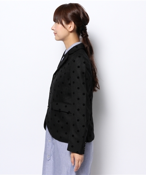 BEAMS BOY（ビームスボーイ）の「BEAMS BOY / フロッキー ドット 3ボタン ジャケット（テーラードジャケット・レディース・ブラック/ネイビー・ONE SIZE）」の12枚目の写真