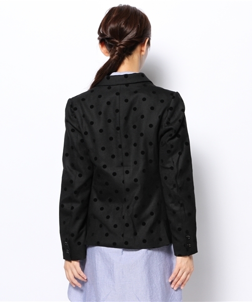 BEAMS BOY（ビームスボーイ）の「BEAMS BOY / フロッキー ドット 3ボタン ジャケット（テーラードジャケット・レディース・ブラック/ネイビー・ONE SIZE）」の3枚目の写真