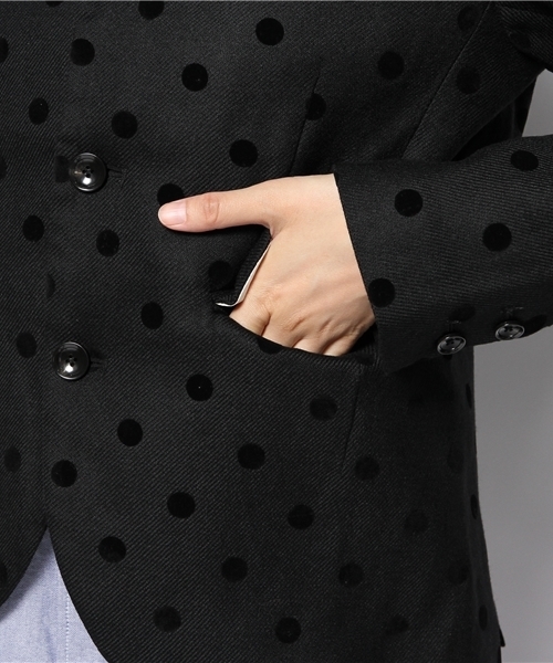 BEAMS BOY（ビームスボーイ）の「BEAMS BOY / フロッキー ドット 3ボタン ジャケット（テーラードジャケット・レディース・ブラック/ネイビー・ONE SIZE）」の7枚目の写真