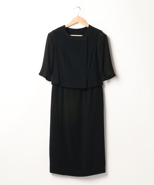MONOIR(モノワール)の「濃染加工アンサンブル(ジャケットワンピース)(アンサンブル・レディース・ブラック・11号/9号/13号/17号/19号/15号/21号)」の13枚目の写真