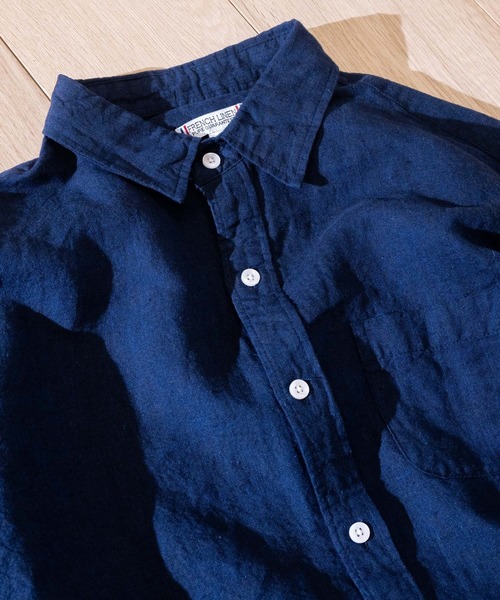 JOHN'S CLOSET(ジョンズクローゼット)の「【i】フレンチリネン長袖シャツ(シャツ/ブラウス・メンズ・ホワイト/ライトグリーン/ブラック/キナリ/ライトブルー/ネイビー・MEDIUM/LARGE/X-LARGE)」の12枚目の写真