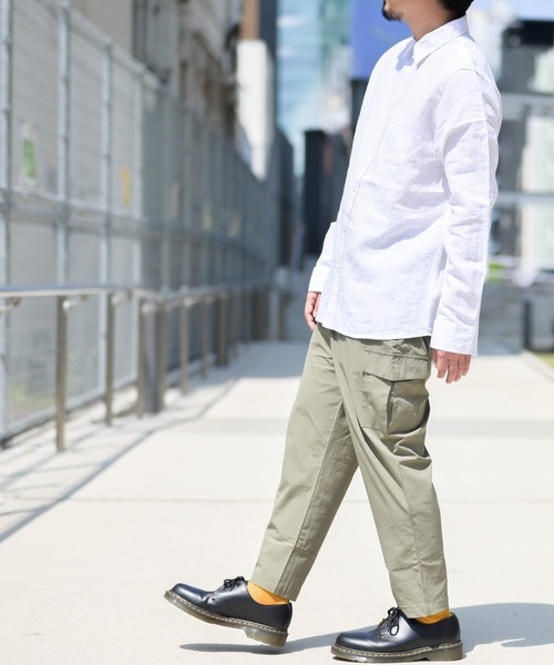 JOHN'S CLOSET(ジョンズクローゼット)の「【i】フレンチリネン長袖シャツ(シャツ/ブラウス・メンズ・ホワイト/ライトグリーン/ブラック/キナリ/ライトブルー/ネイビー・MEDIUM/LARGE/X-LARGE)」の17枚目の写真