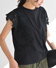 レース袖カットＴ