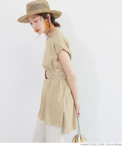 coca(coca)(コカ)の「ピグメントNSサイドスリットトップス(Tシャツ/カットソー・レディース・ブラック/ベージュ/パープル/ライトグリーン・ONE SIZE)」の10枚目の写真