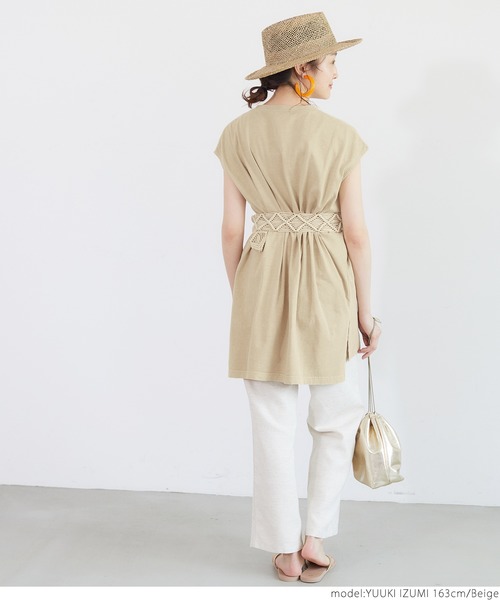 coca(coca)(コカ)の「ピグメントNSサイドスリットトップス(Tシャツ/カットソー・レディース・ブラック/ベージュ/パープル/ライトグリーン・ONE SIZE)」の9枚目の写真