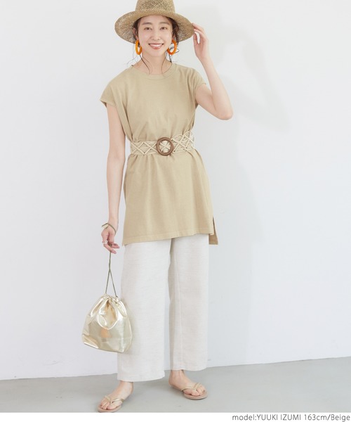 coca(coca)(コカ)の「ピグメントNSサイドスリットトップス(Tシャツ/カットソー・レディース・ブラック/ベージュ/パープル/ライトグリーン・ONE SIZE)」の15枚目の写真