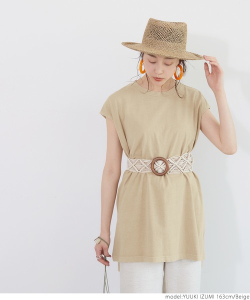 coca(coca)(コカ)の「ピグメントNSサイドスリットトップス(Tシャツ/カットソー・レディース・ブラック/ベージュ/パープル/ライトグリーン・ONE SIZE)」の16枚目の写真