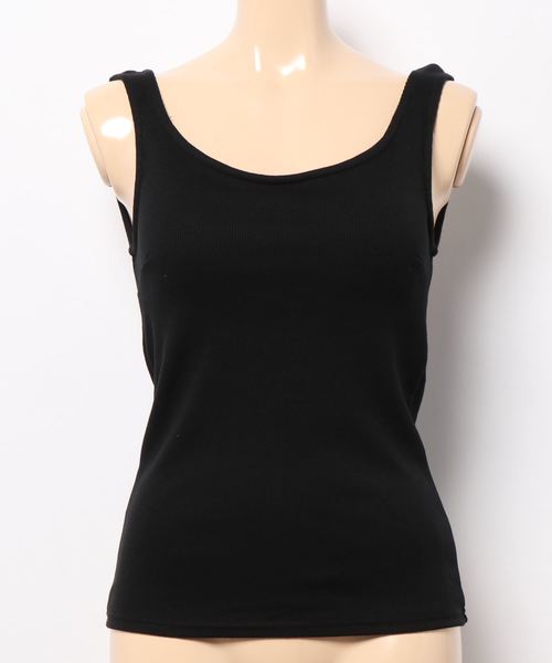 KOBE LETTUCE(コウベレタス)の「カップ付きバックオープンリブキャミソール&タンクトップ(その他アンダーウェア/インナー・レディース・ホワイト系その他/ベージュ系その他/ホワイト系その他2/グリーン系その他/モカ/ブラウン系その他/ライトベージュ/ブラック/ブラック系その他/グリーン系その他2・L/MEDIUM/SMALL/M/S/LARGE)」の1枚目の写真