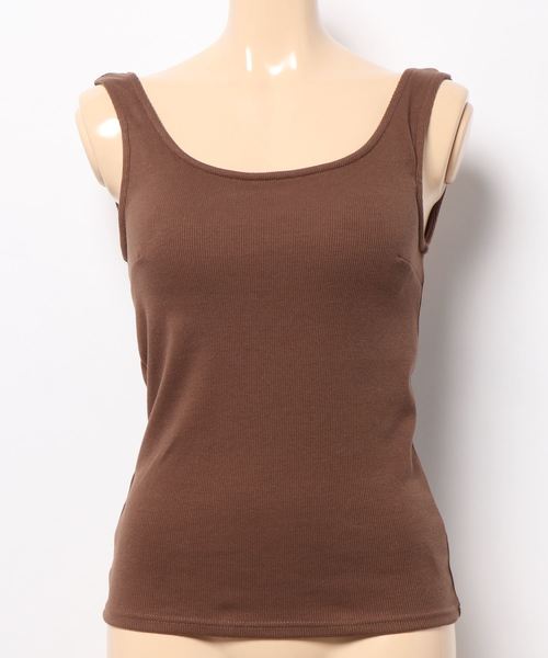 KOBE LETTUCE(コウベレタス)の「カップ付きバックオープンリブキャミソール&タンクトップ(その他アンダーウェア/インナー・レディース・ホワイト系その他/ベージュ系その他/ホワイト系その他2/グリーン系その他/モカ/ブラウン系その他/ライトベージュ/ブラック/ブラック系その他/グリーン系その他2・L/MEDIUM/SMALL/M/S/LARGE)」の2枚目の写真