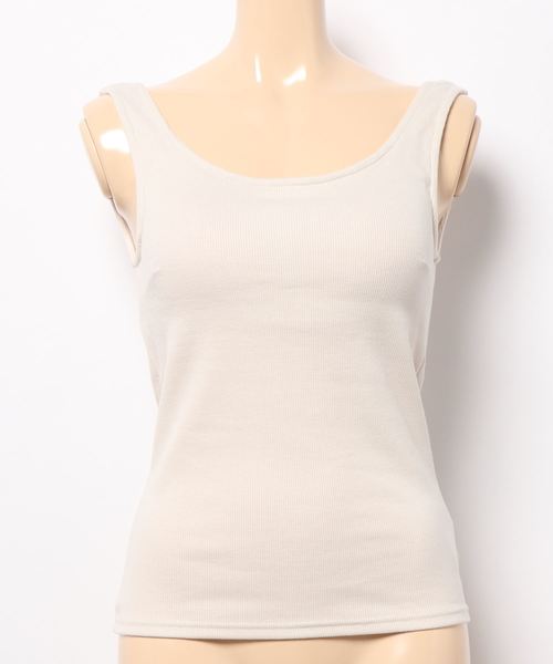 KOBE LETTUCE(コウベレタス)の「カップ付きバックオープンリブキャミソール&タンクトップ(その他アンダーウェア/インナー・レディース・ホワイト系その他/ベージュ系その他/ホワイト系その他2/グリーン系その他/モカ/ブラウン系その他/ライトベージュ/ブラック/ブラック系その他/グリーン系その他2・L/MEDIUM/SMALL/M/S/LARGE)」の4枚目の写真