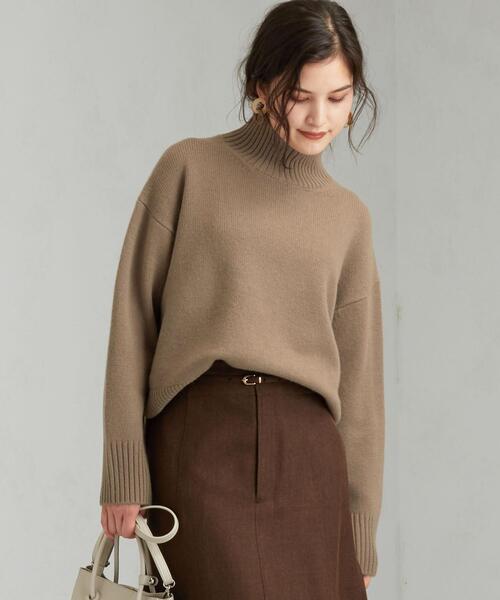 green label relaxing（グリーンレーベルリラクシング）の「FFC W テンジク ハイネック プルオーバー ニット（ニット/セーター・レディース・コバルトブルー/オレンジ系その他/ダークグレー/ベージュ/モカ/ライラック/ライトグレー/ナチュラル/ライム/パープル・FREE）」の20枚目の写真