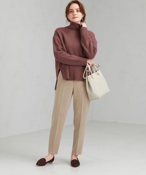 green label relaxing（グリーンレーベルリラクシング）の「FFC W テンジク ハイネック プルオーバー ニット（ニット/セーター・レディース・コバルトブルー/オレンジ系その他/ダークグレー/ベージュ/モカ/ライラック/ライトグレー/ナチュラル/ライム/パープル・FREE）」の21枚目の写真