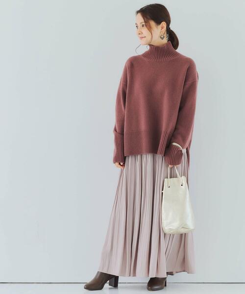 green label relaxing（グリーンレーベルリラクシング）の「FFC W テンジク ハイネック プルオーバー ニット（ニット/セーター・レディース・コバルトブルー/オレンジ系その他/ダークグレー/ベージュ/モカ/ライラック/ライトグレー/ナチュラル/ライム/パープル・FREE）」の18枚目の写真