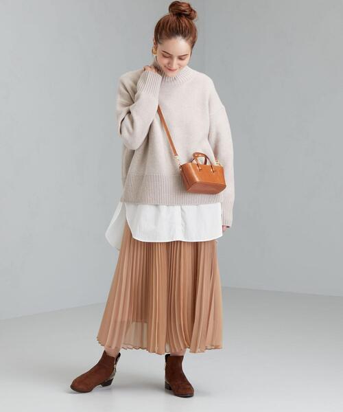 green label relaxing（グリーンレーベルリラクシング）の「FFC W テンジク ハイネック プルオーバー ニット（ニット/セーター・レディース・コバルトブルー/オレンジ系その他/ダークグレー/ベージュ/モカ/ライラック/ライトグレー/ナチュラル/ライム/パープル・FREE）」の13枚目の写真