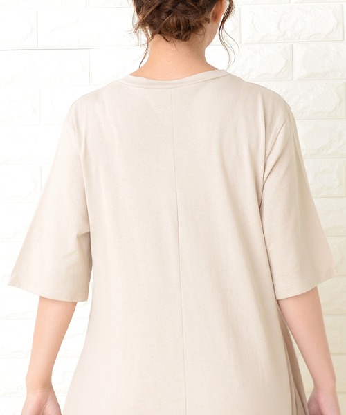Lace Ladies（レースレディース）の「半袖ゆったりTシャツロングワンピース（ワンピース・レディース・ベージュ/ブルーグレー/ブラック/ライトグリーン・FREE）」の15枚目の写真