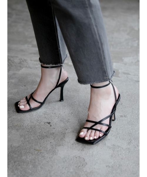 amel（エイメル）の「ナローストラップヒールサンダル（サンダル・レディース・ブラック・24.5cm/23.0cm/24.0cm/25.0cm/23.5㎝）」の9枚目の写真