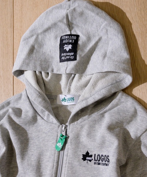 LOGOS（ロゴス）の「【30】〔LOGOS/ロゴス〕裏毛 ボックスロゴ フルＺＩＰパーカー（パーカー・キッズ・ブラック/杢グレー/ネイビー・130/140/150/160）」の4枚目の写真