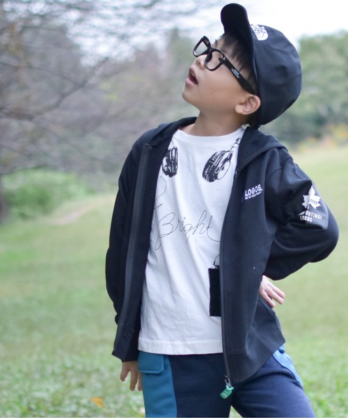 LOGOS（ロゴス）の「【30】〔LOGOS/ロゴス〕裏毛 ボックスロゴ フルＺＩＰパーカー（パーカー・キッズ・ブラック/杢グレー/ネイビー・130/140/150/160）」の17枚目の写真