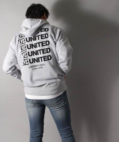 LIBERTY CITY（リバティシティ）の「【LIBERTY CITY/リバティーシティ】 [UNITED] ルーズフィット・パーカー（パーカー・メンズ・ホワイト/ブラック/グレー・2/3）」の3枚目の写真