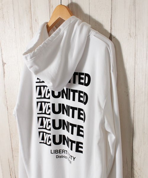 LIBERTY CITY（リバティシティ）の「【LIBERTY CITY/リバティーシティ】 [UNITED] ルーズフィット・パーカー（パーカー・メンズ・ホワイト/ブラック/グレー・2/3）」の5枚目の写真