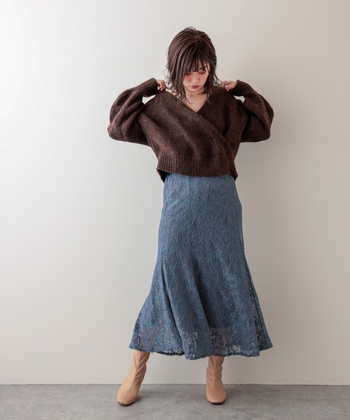 natural couture(ナチュラルクチュール)の「お花ベロアレースマーメイドスカート Mサイズ(スカート・レディース・ブラック/ブラウン/グレー/ピンク/ブルー・FREE)」の14枚目の写真