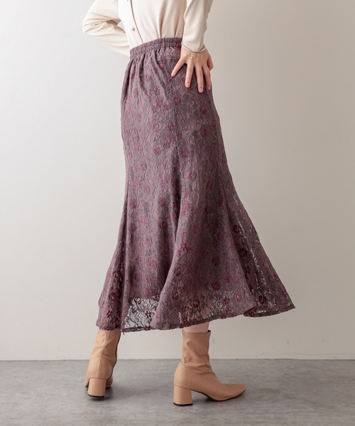 natural couture(ナチュラルクチュール)の「お花ベロアレースマーメイドスカート Mサイズ(スカート・レディース・ブラック/ブラウン/グレー/ピンク/ブルー・FREE)」の15枚目の写真