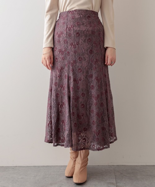 natural couture(ナチュラルクチュール)の「お花ベロアレースマーメイドスカート Mサイズ(スカート・レディース・ブラック/ブラウン/グレー/ピンク/ブルー・FREE)」の18枚目の写真