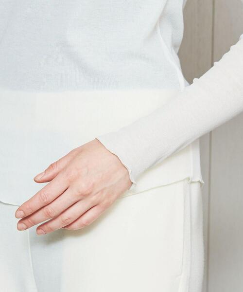 H　BEAUTY&YOUTH UNITED ARROWS（エイチビューティーアンドユースユナイテッドアローズ）の「＜H＞COTTON SHEER HIGH NECK PULLOVER/カットソー（Tシャツ/カットソー・レディース・イエロー/オフホワイト/ブラック・FREE）」の8枚目の写真