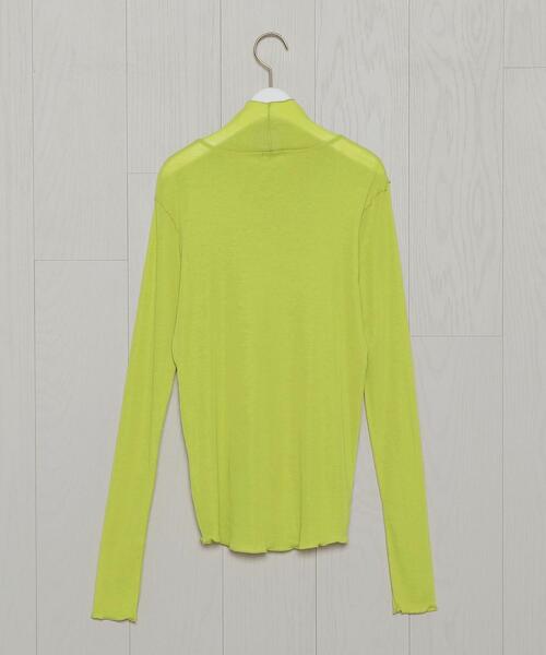 H　BEAUTY&YOUTH UNITED ARROWS（エイチビューティーアンドユースユナイテッドアローズ）の「＜H＞COTTON SHEER HIGH NECK PULLOVER/カットソー（Tシャツ/カットソー・レディース・イエロー/オフホワイト/ブラック・FREE）」の19枚目の写真