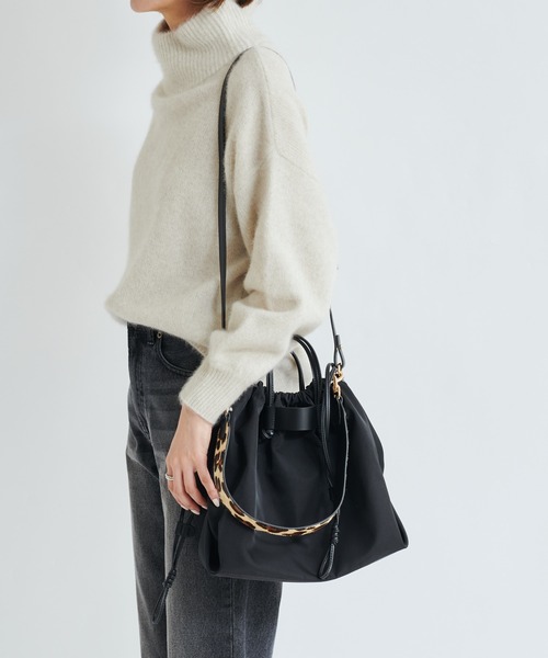 DouDou（ドゥドゥ）の「【WEB限定】ナイロンドロストリングバッグ（ショルダーバッグ・レディース・ブラウン/ブラック・FREE）」の18枚目の写真