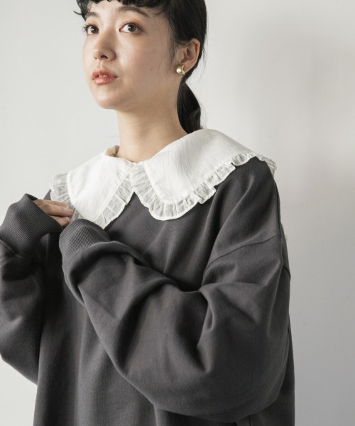 セール】BIGフリルカラーブラウスLS 927884（シャツ/ブラウス