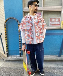 grn | ◇PRINTWORKS/SSHIRT 総柄ﾌﾟﾘﾝﾄﾜｰｸ半袖ｼｬﾂ/ﾂｲﾙ/ﾍﾟｲｽﾞﾘｰ(シャツ/ブラウス)