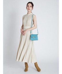 CELFORD シャツプリーツ　ベルトロングワンピース ベージュ　size36 セルフォード シャツワンピース シャツプリーツワンピース