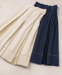 Bou Jeloud | タックプリーツデニムスカート(デニムスカート)