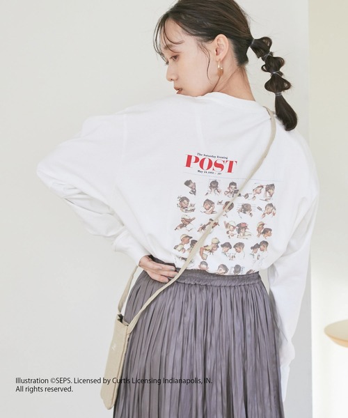 ViS(ビス)の「【THE SATURDAY EVENING POST】アソートロングTシャツ(Tシャツ/カットソー)」|ホワイト系その他