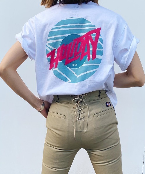 HOLIDAY（ホリデイ）の「SUPER FINE T-SHIRT(CIRCLE LOGO) スーパーファインTシャツ (サークルロゴ)（Tシャツ/カットソー・レディース・ホワイト/ベージュ・M/XL）」の10枚目の写真