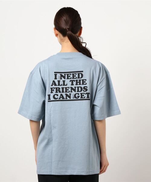 Vintage PEANUTS(ビンテージピーナッツ)の「SNOOPY&WOODSTOCK TEE *☆(Tシャツ/カットソー・レディース・ブルー・SMALL/LARGE/LL/MEDIUM)」の2枚目の写真