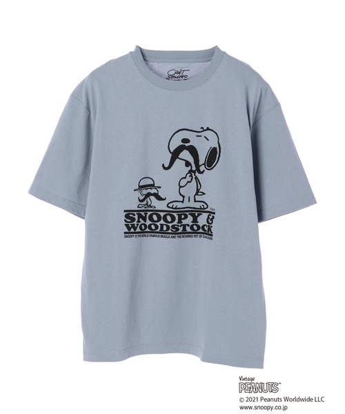 Vintage PEANUTS(ビンテージピーナッツ)の「SNOOPY&WOODSTOCK TEE *☆(Tシャツ/カットソー・レディース・ブルー・SMALL/LARGE/LL/MEDIUM)」の7枚目の写真