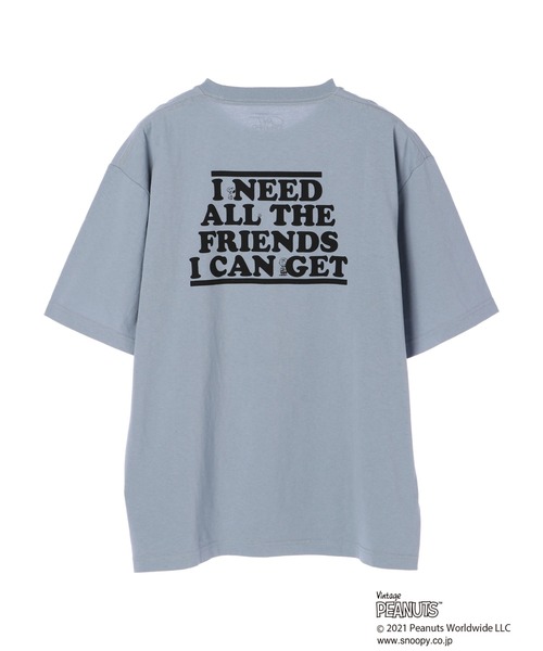 Vintage PEANUTS(ビンテージピーナッツ)の「SNOOPY&WOODSTOCK TEE *☆(Tシャツ/カットソー・レディース・ブルー・SMALL/LARGE/LL/MEDIUM)」の6枚目の写真