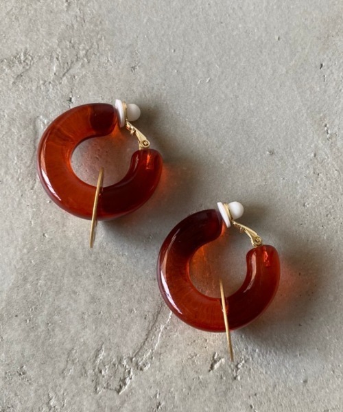 THEATRE PRODUCTS（シアタープロダクツ）の「CLEAR TUBE EARRING（イヤリング・レディース・ブラウン/ブラック/ベージュ・FREE）」の20枚目の写真