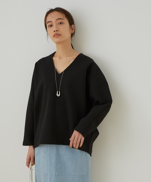 ADAM ET ROPE'(アダムエロペ)の「【アウトレット店舗・WEB限定】ダンボールニットドルマンプルオーバー(スウェット・レディース・ブラック/ベージュ/モスグリーン・FREE)」の4枚目の写真