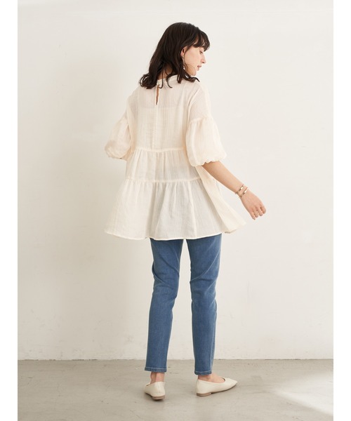 earth music&ecology（アースミュージックアンドエコロジー）の「楊柳ティアードブラウス ＊（シャツ/ブラウス・レディース・アイボリー/ミント/モカ・FREE）」の21枚目の写真