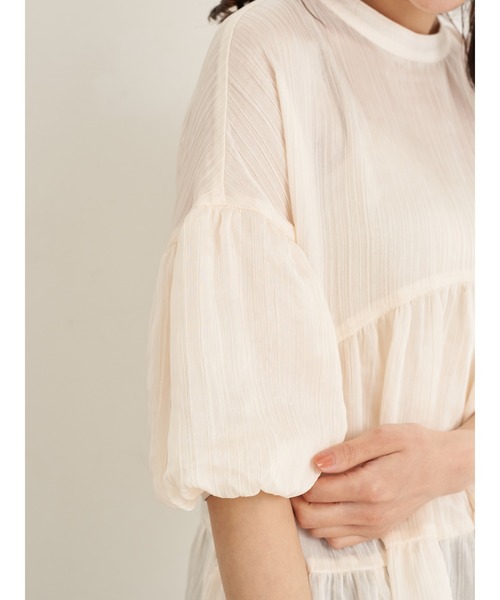 earth music&ecology（アースミュージックアンドエコロジー）の「楊柳ティアードブラウス ＊（シャツ/ブラウス・レディース・アイボリー/ミント/モカ・FREE）」の10枚目の写真