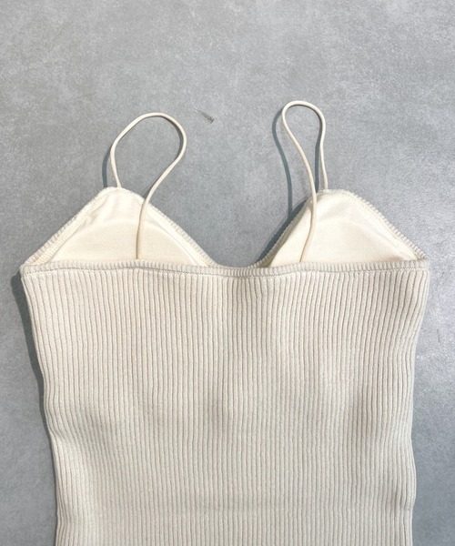 mystic（ミスティック）の「パット付ニットキャミソール（キャミソール・レディース・ブラック/ベージュ/パープル/アイボリー・FREE）」の6枚目の写真